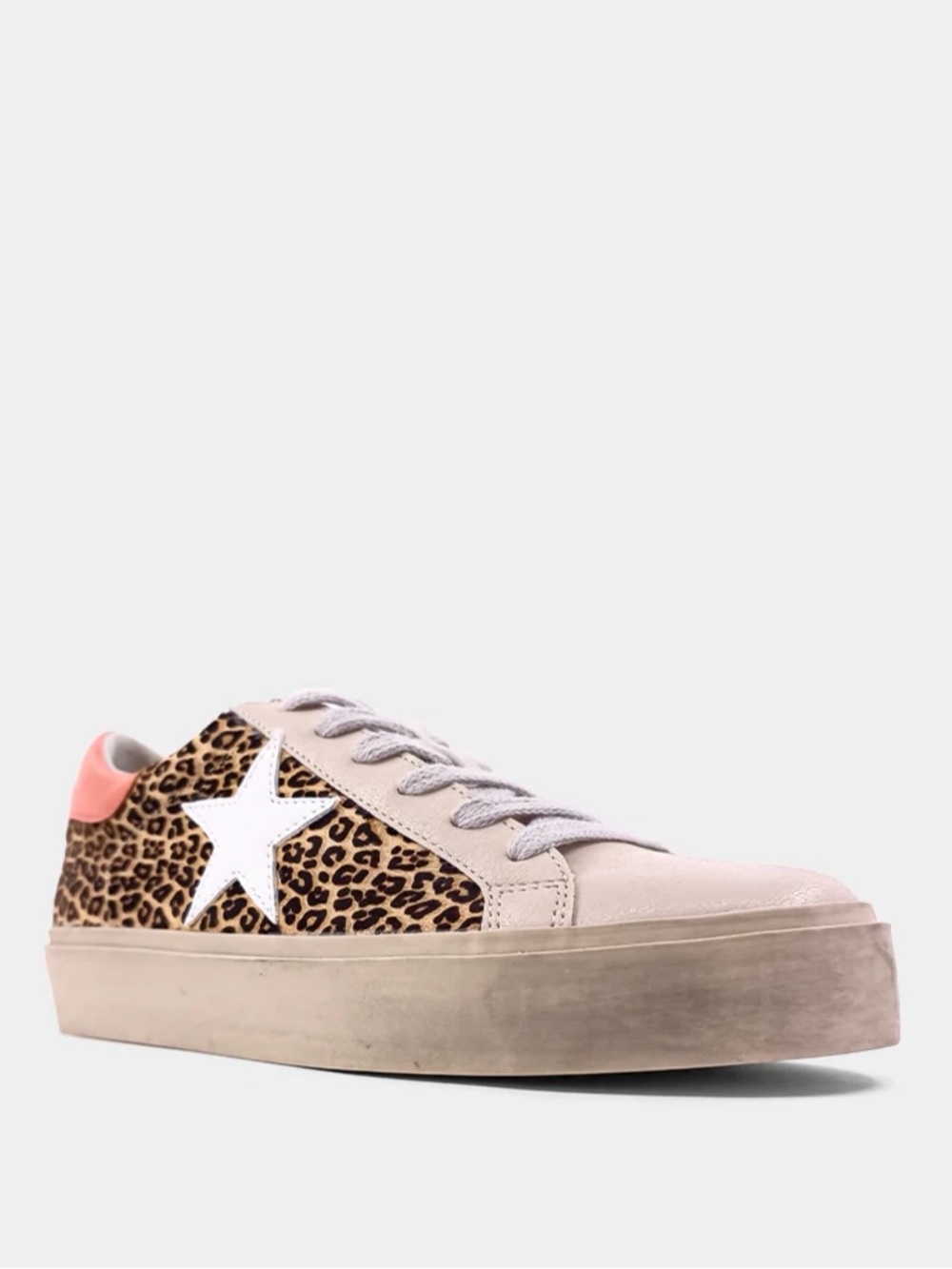 ShuShop Leopard Print Low-Top Sneakers with White Star